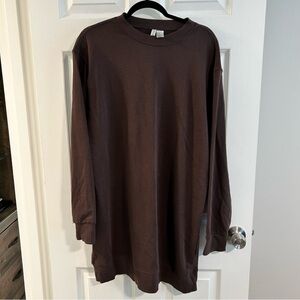 H&M Brown Long Sleeve Sweatshirt Dress